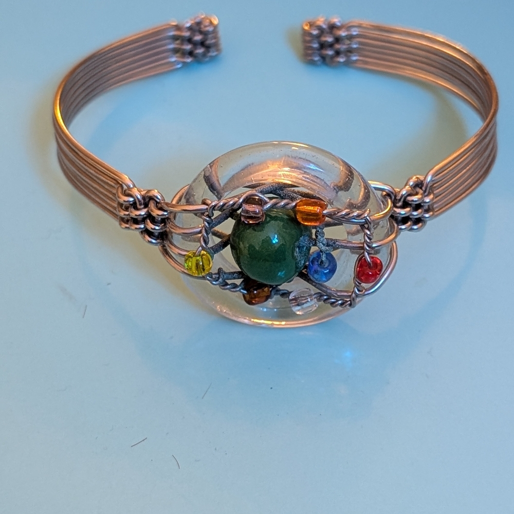 Multicolor Wire Wrapped Bracelet - image 1
